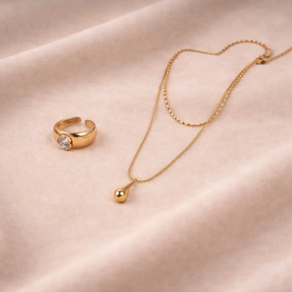 Sweetheart Surprise Necklace and Ring Combo | Salty
