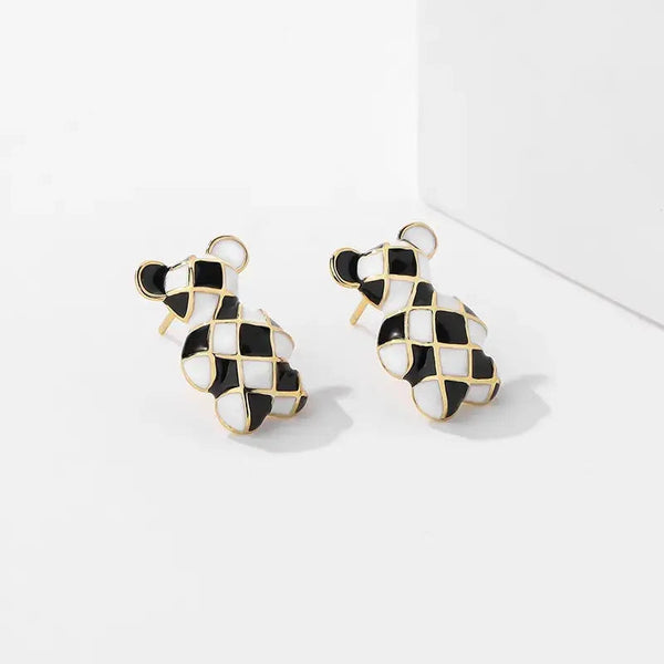 Teddy B&W Earrings