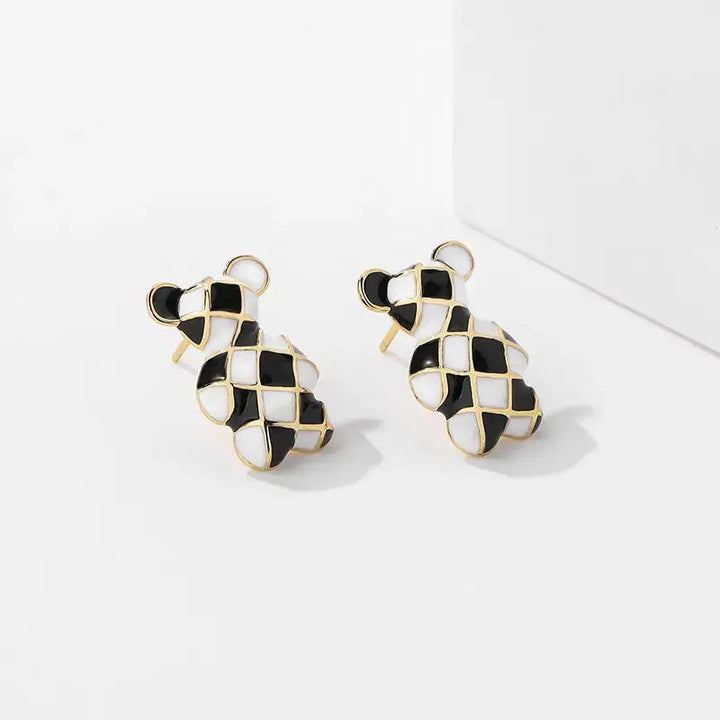 Teddy B&W Earrings - Salty Accessories