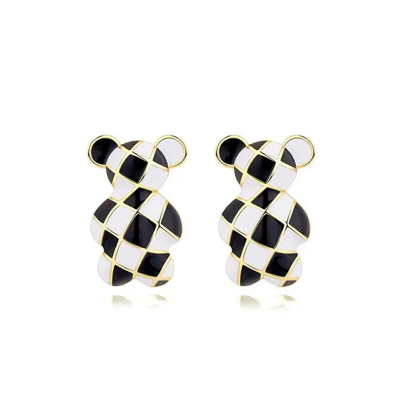 Teddy B&W Earrings - Salty Accessories