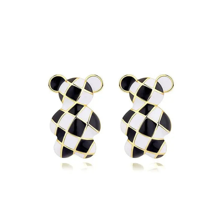 Teddy B&W Earrings - Salty Accessories