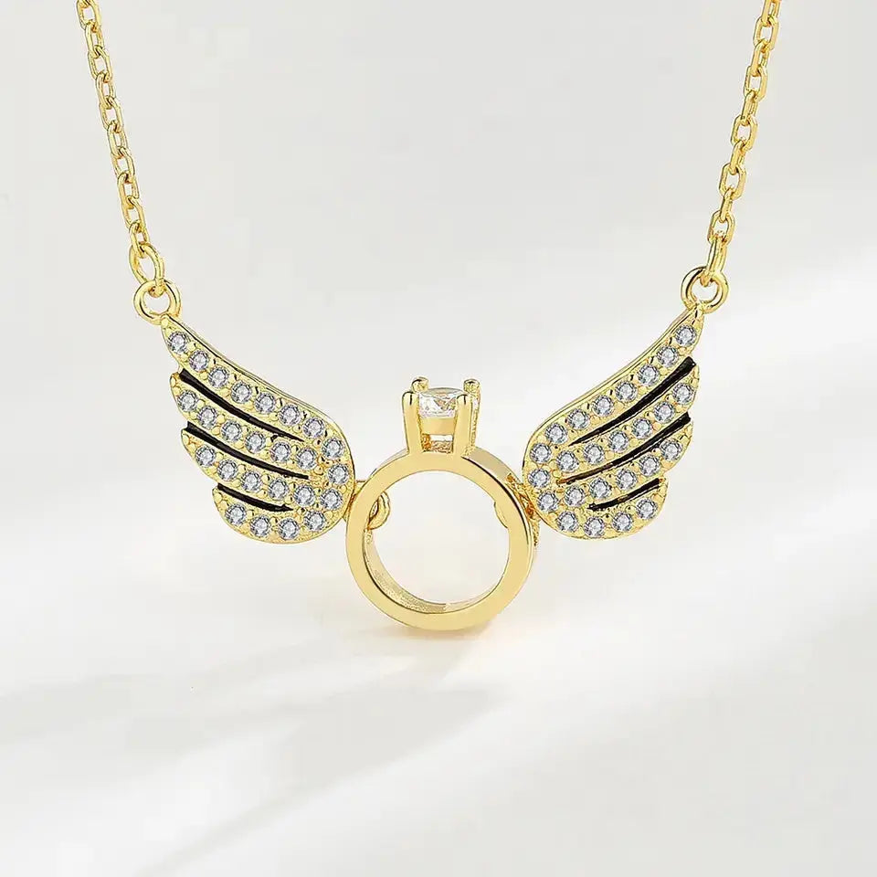 Angel Wings Necklace - Gold - Salty Accessories