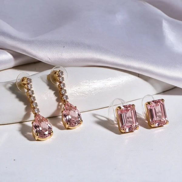 The Grand Entrance Statement Earrings Set Of 2 - Pink