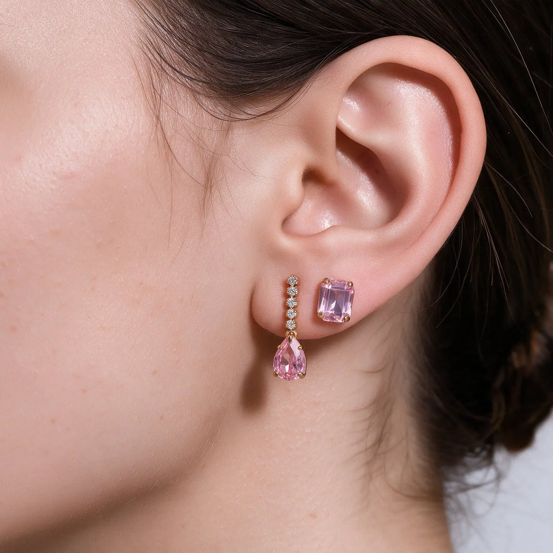 The Grand Entrance Statement Earrings Set Of 2 - Pink | Salty