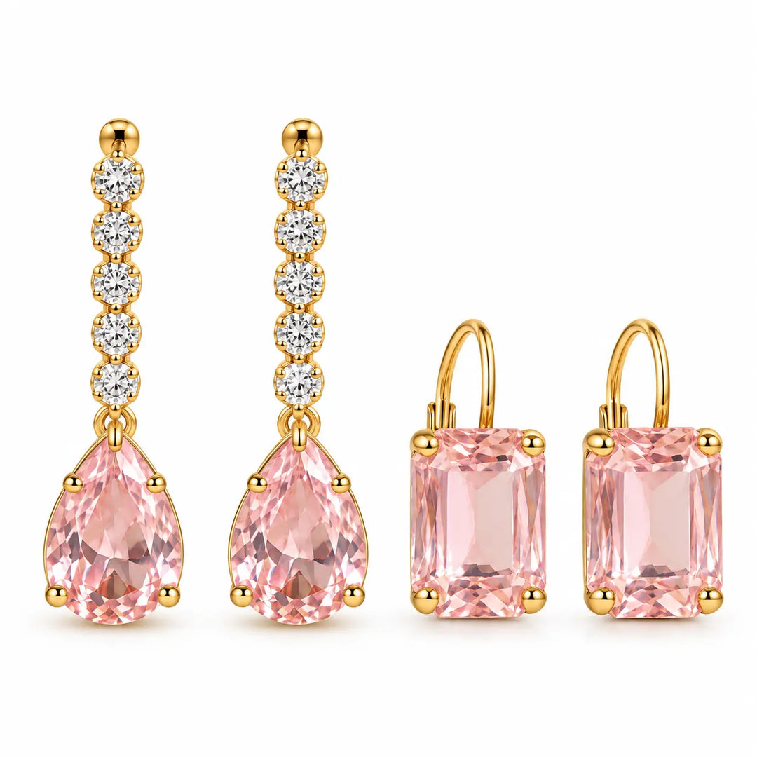 The Grand Entrance Statement Earrings Set Of 2 - Pink | Salty