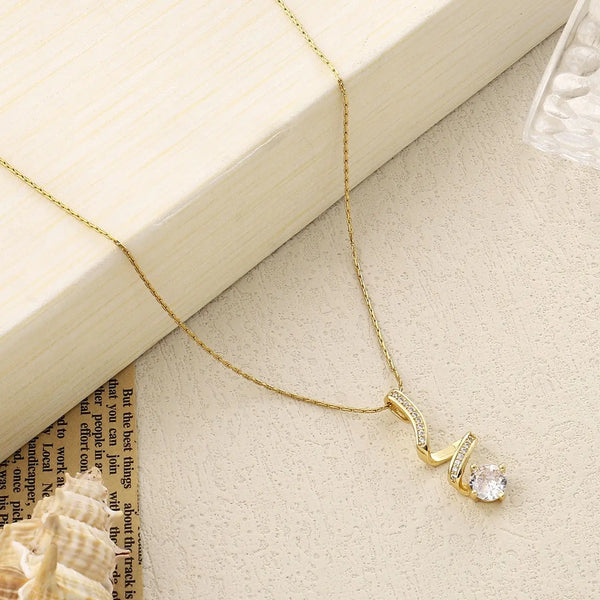 Unwrap Solitaire Gold Necklace