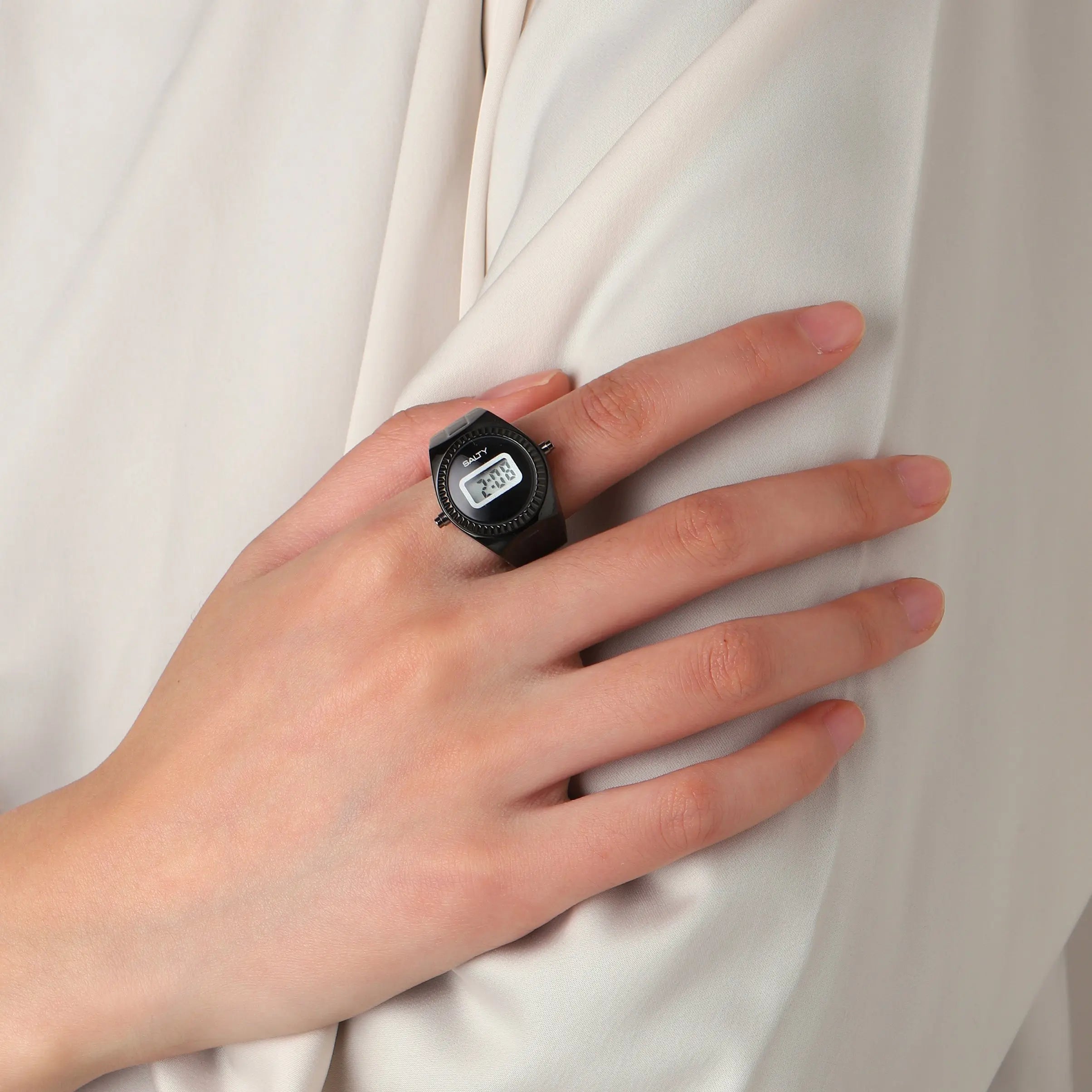 TimeLoop Watch Ring - Black | Salty – Salty Accessories