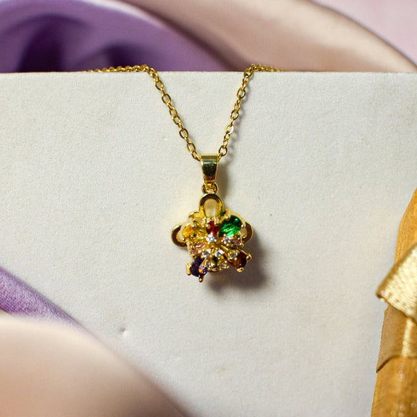 Timeless Opulence Gold Kaleidoscope Spinning Necklace