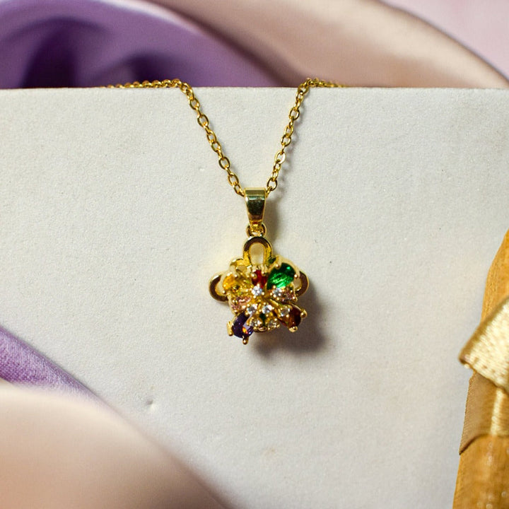 Timeless Opulence Gold Kaleidoscope Spinning Necklace - Salty Accessories