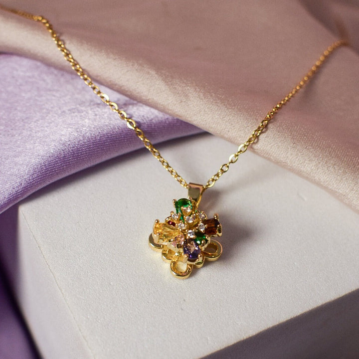 Timeless Opulence Gold Kaleidoscope Spinning Necklace - Salty Accessories