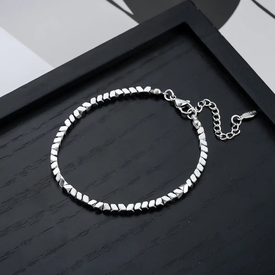 Titan Edge Bead Bracelet - SIlver | Salty