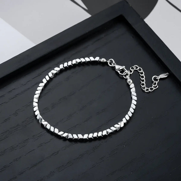Titan Edge Bead Bracelet - SIlver | Salty