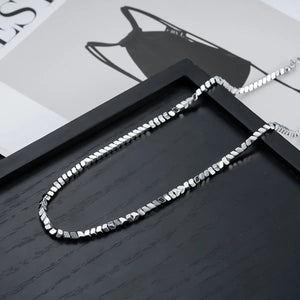 Titan Edge Bead Necklace - Silver | Salty