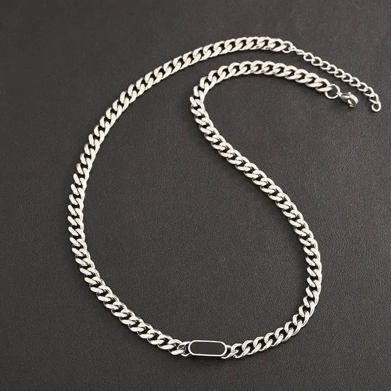 Titan ID Cuban Chain Necklace - Black | Salty