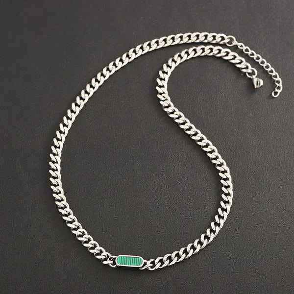 Titan ID Cuban Chain Necklace - Green