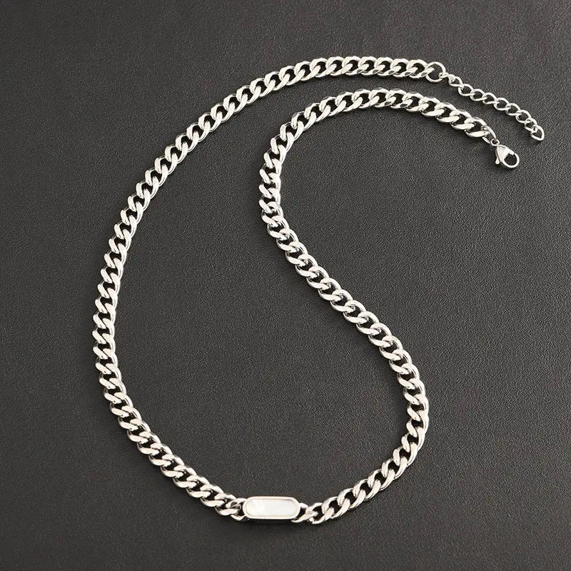 Titan ID Cuban Chain Necklace - White | Salty