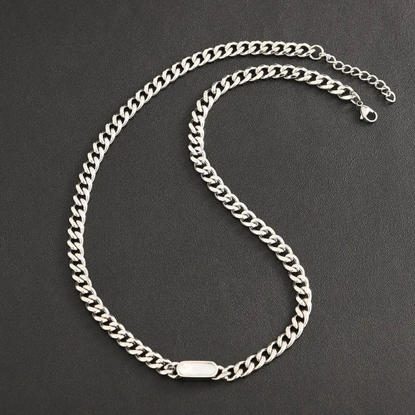 Titan ID Cuban Chain Necklace - White