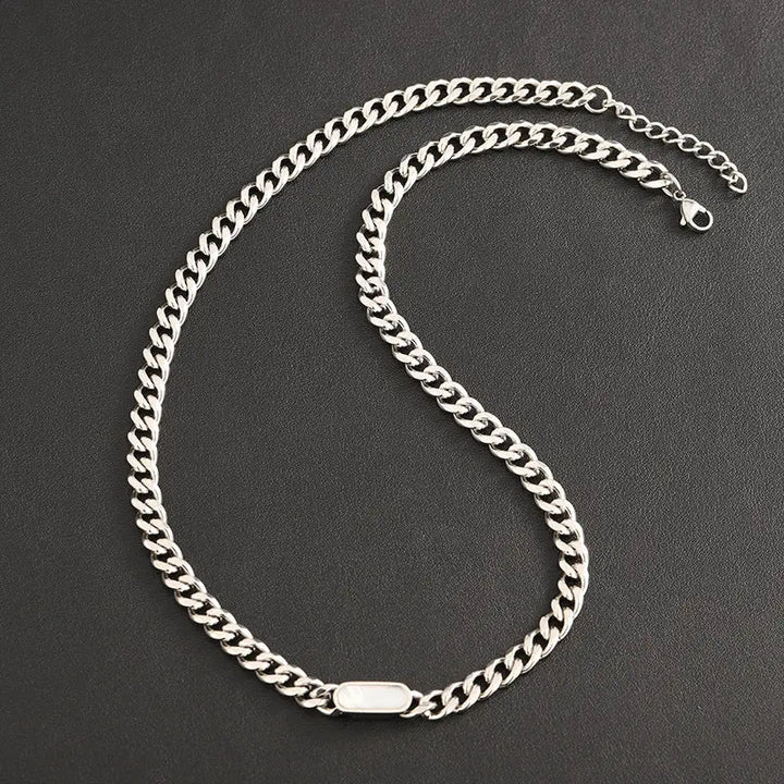 Titan ID Cuban Chain Necklace - White | Salty