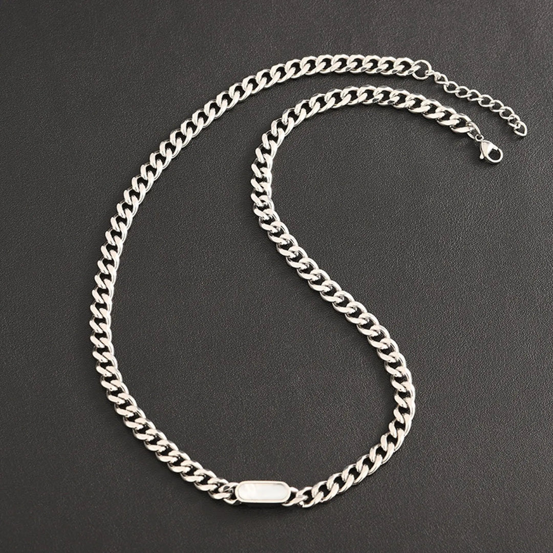 Titan ID Cuban Chain Necklace - White | Salty