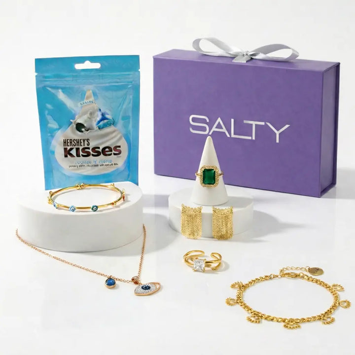 Token of Love Jewellery Gift Box for Her with Personalised Card | Salty