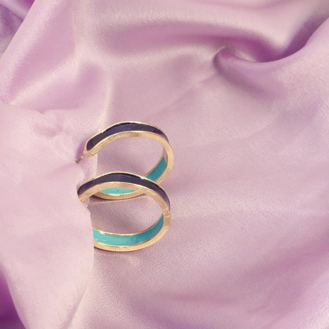 Trendy Indigo Hoops - Salty Accessories