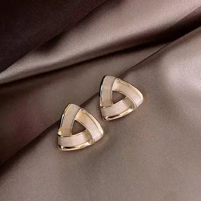 Trendy Triangle Drip Oil Stud Earrings - Salty Accessories