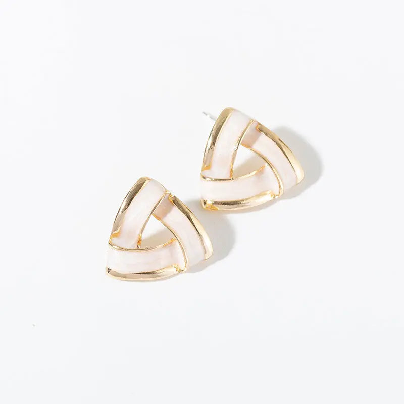 Trendy Triangle Drip Oil Stud Earrings - Salty Accessories