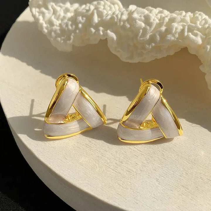 Trendy Triangle Drip Oil Stud Earrings - Salty Accessories