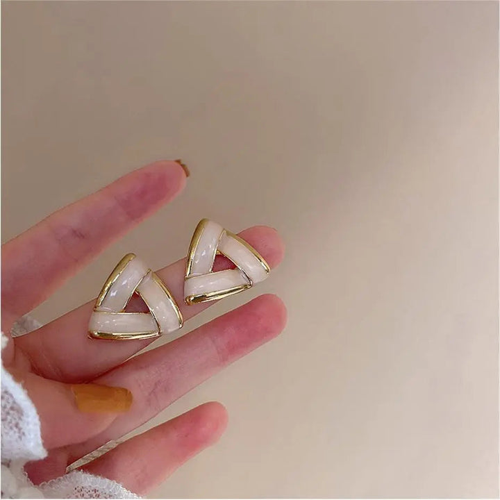Trendy Triangle Drip Oil Stud Earrings - Salty Accessories