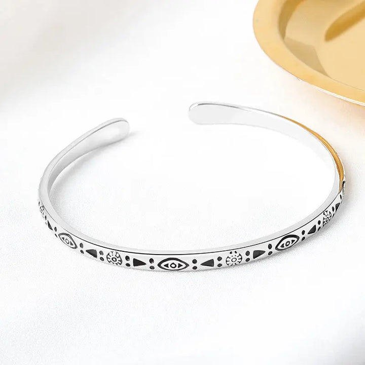 Tribal Charm Silver Open Cuff | Salty