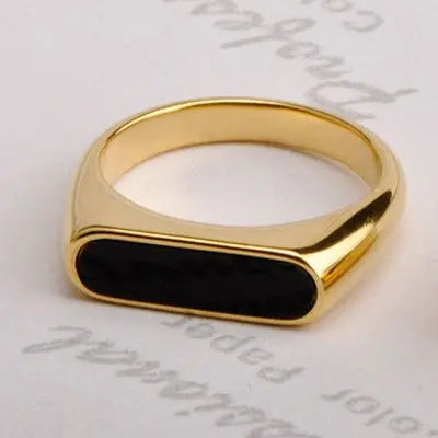 Tribal Gold Black Ring