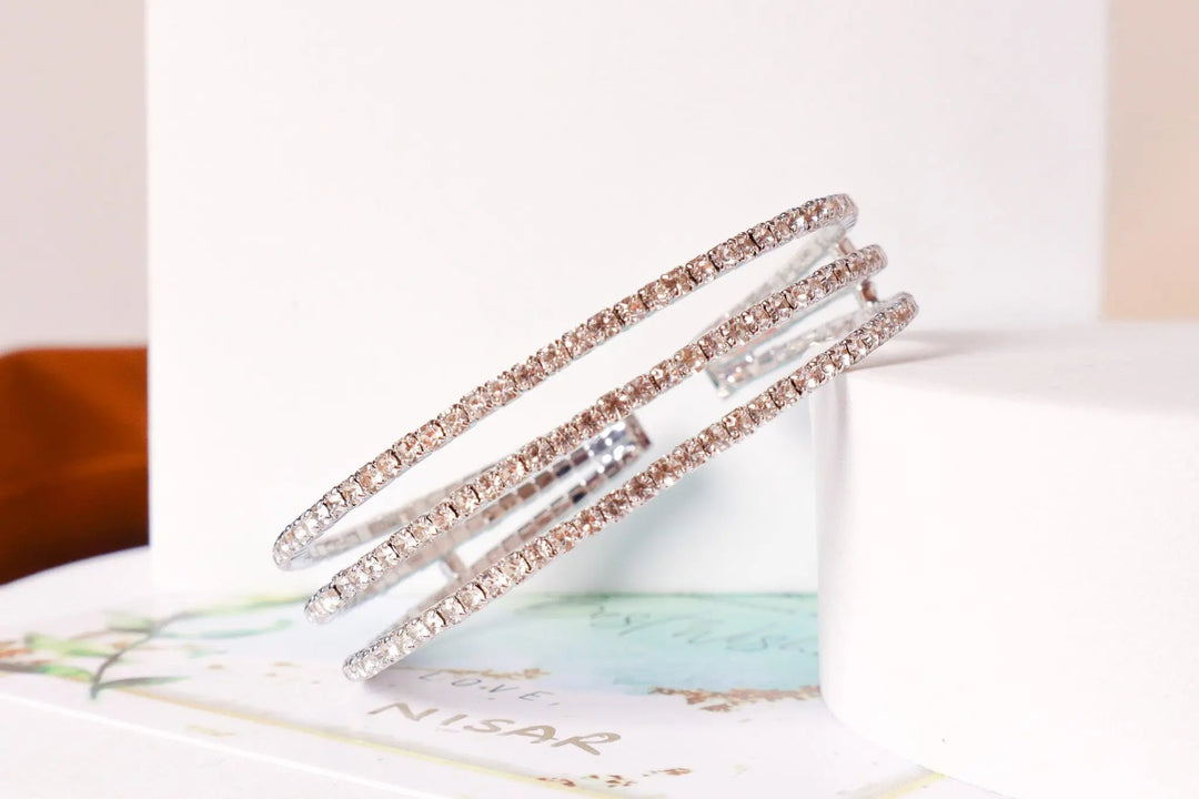 Triple Crystal Cuff - Salty Accessories