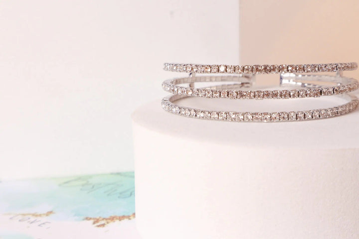 Triple Crystal Cuff - Salty Accessories