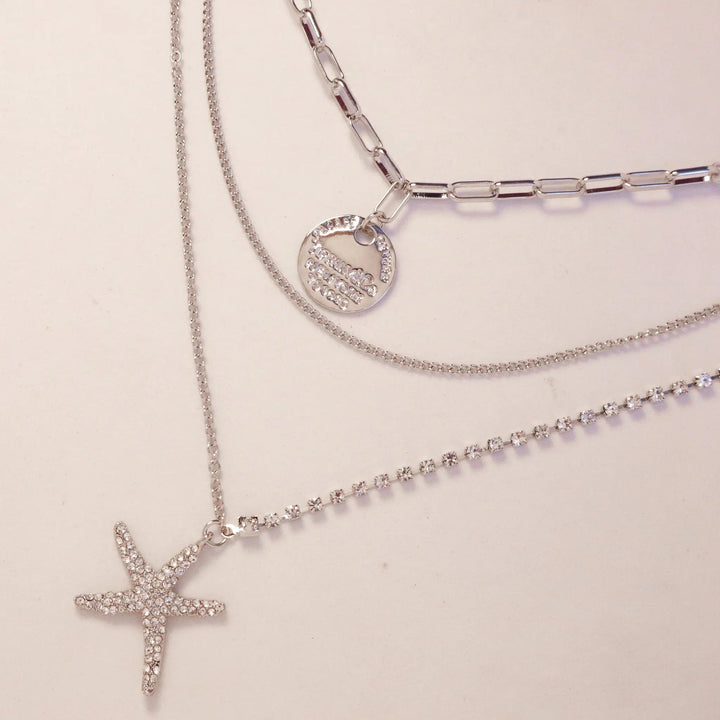Triple Layered Jellyfish Charm Necklace - Silver - Salty Accessories
