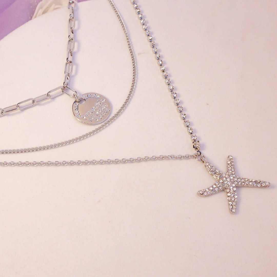 Triple Layered Jellyfish Charm Necklace - Silver - Salty Accessories