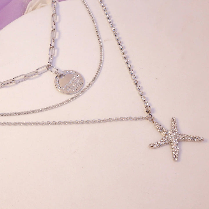 Triple Layered Jellyfish Charm Necklace - Silver - Salty Accessories