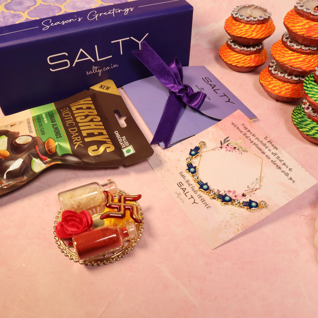 Turkish Evil Eye Rakhi Gift Box For Sister | Salty