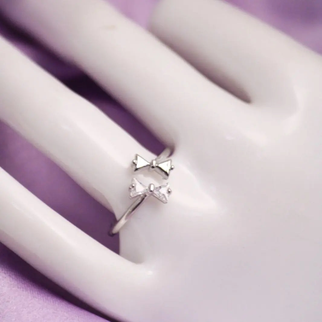 Twin Bow Silver Band - Salty Accessories