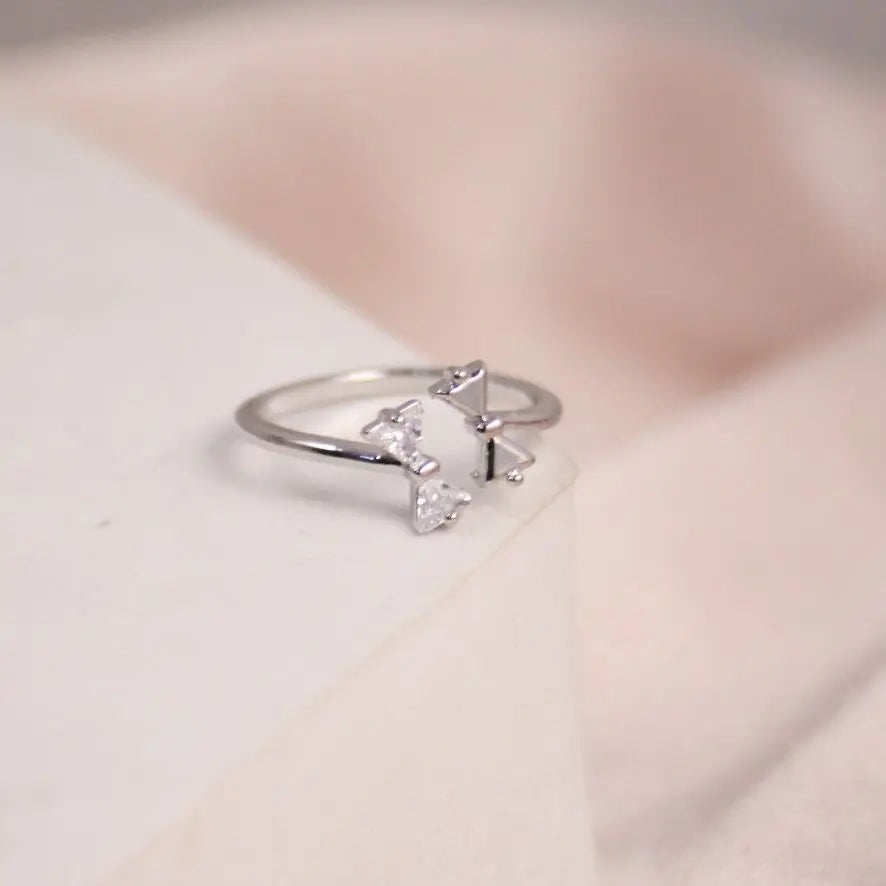 Twin Bow Silver Band
