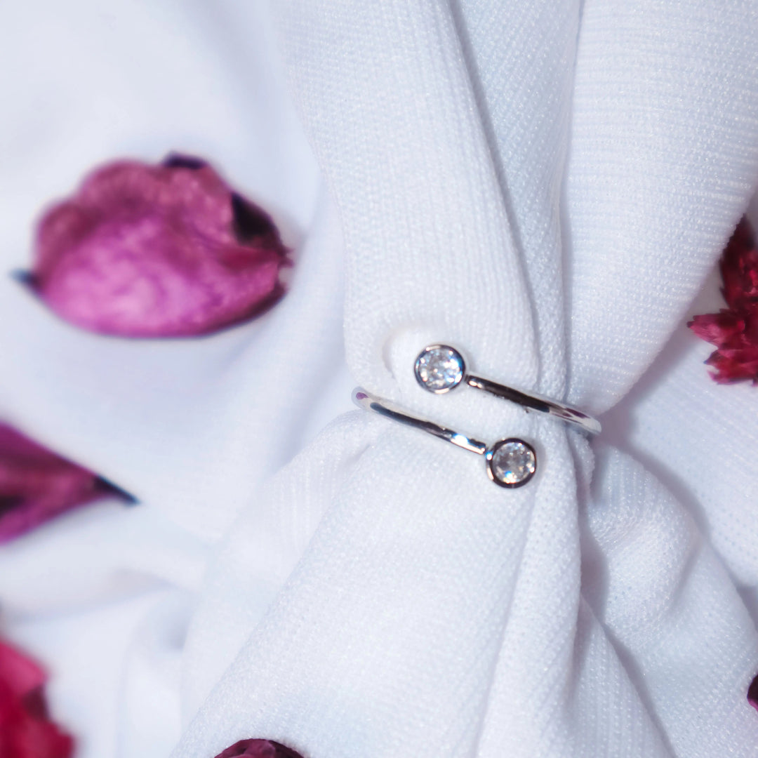 Twin Crystal Band - Silver - Salty Accessories
