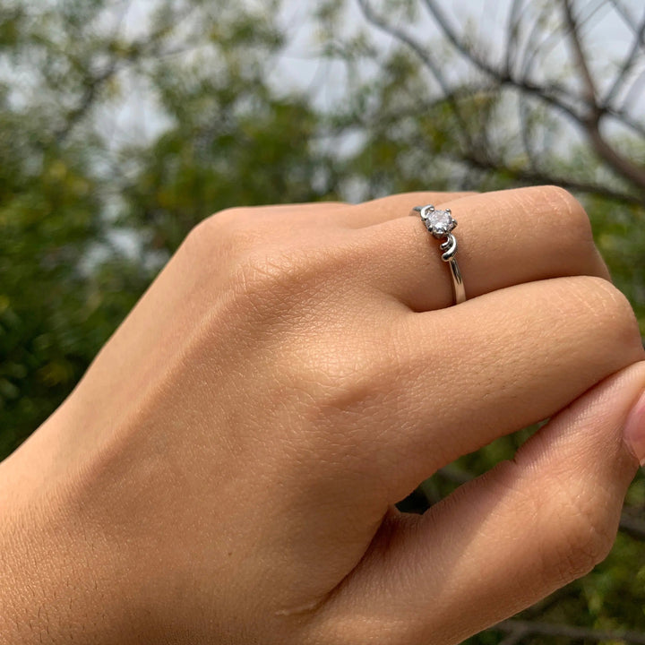 Twisted Diamond Ring - Silver - Salty Accessories