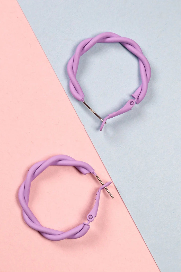 Twisted Purple Quirky Hoops