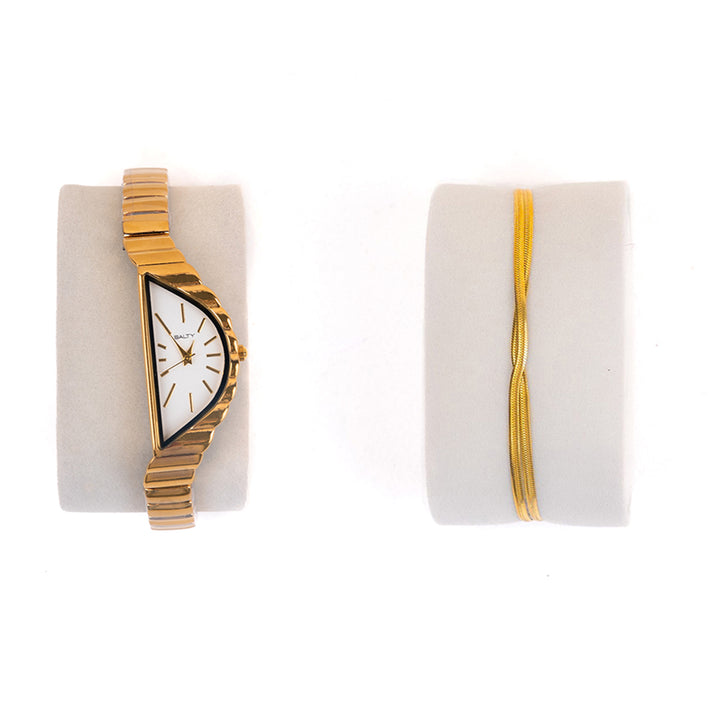 Golden Arc Watch Bracelet Stack