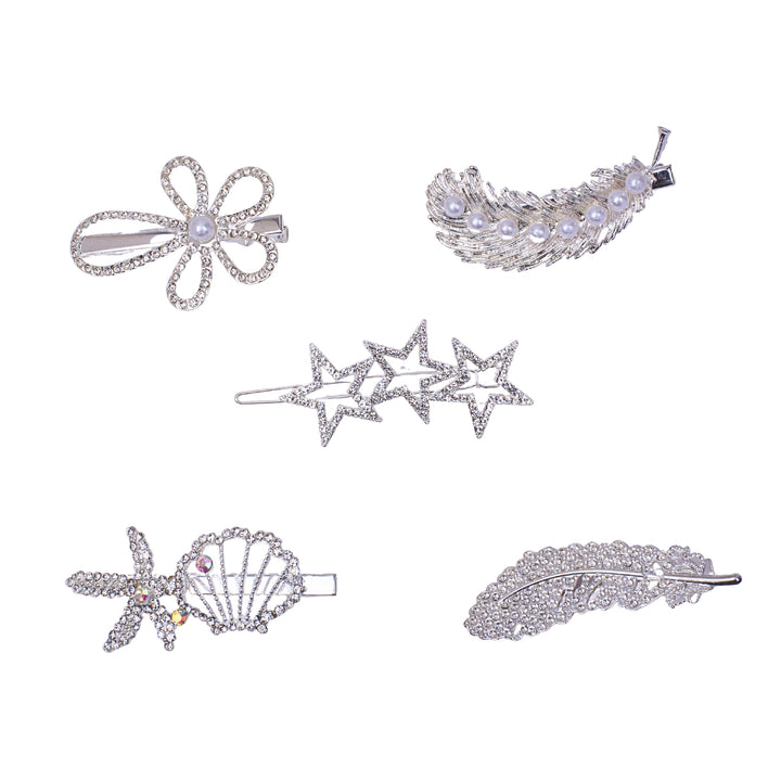 Set of 5 Silver Beauty Hair Pins