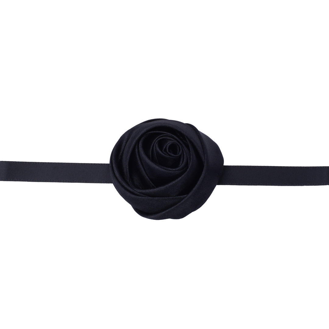 2-in-1 Noir Rosette Hair Tie/Choker