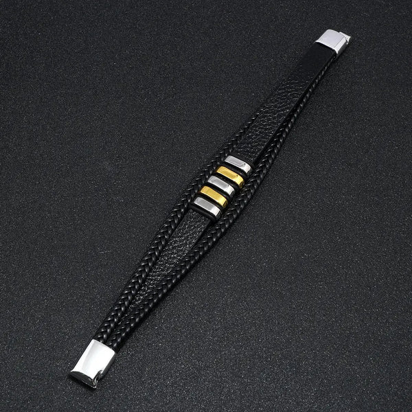 Urban Nomad Leather Band- Gold Silver