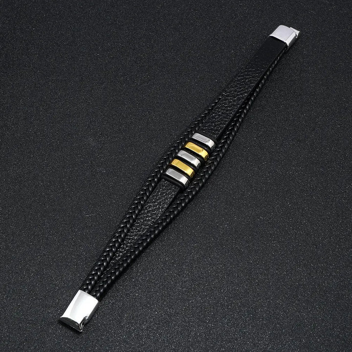 Urban Nomad Leather Band- Gold Silver - Salty Accessories