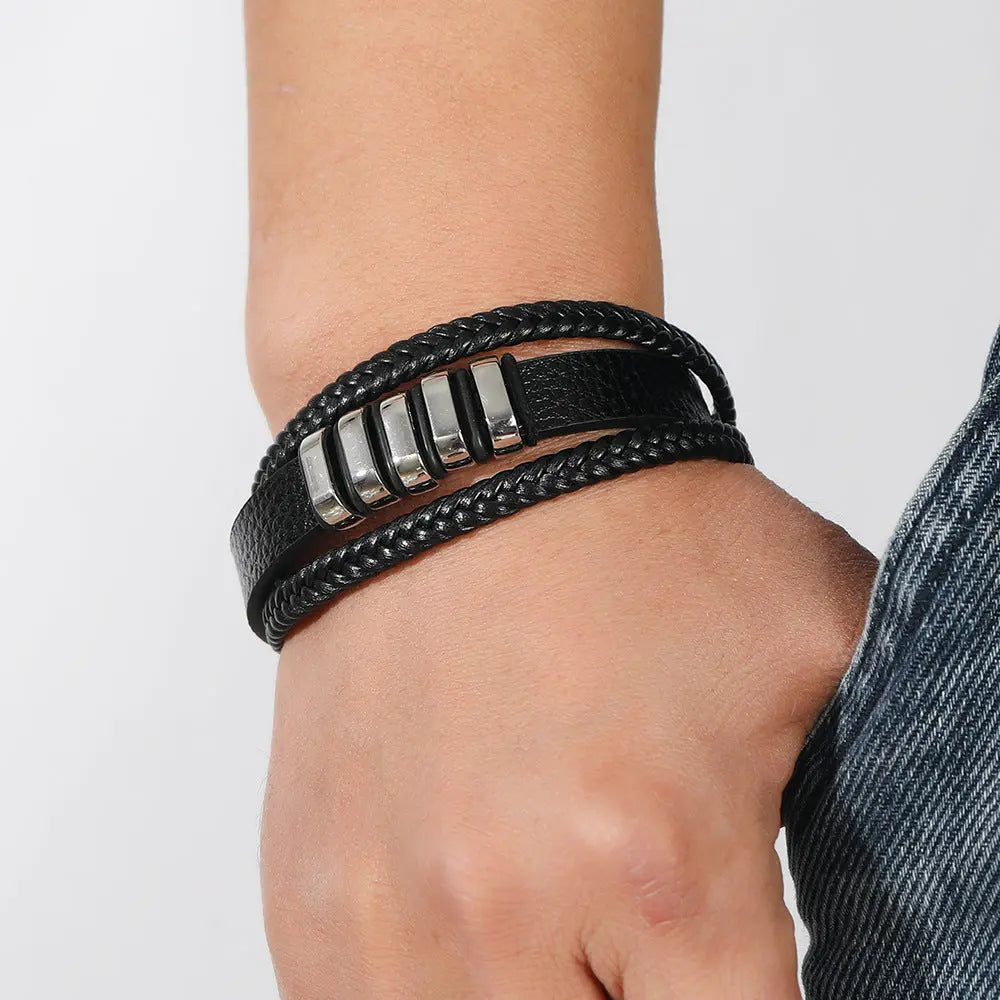 Urban Nomad Leather Band - Silver - Salty Accessories
