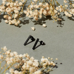 Urban Spiral Black Earrings - Salty Accessories