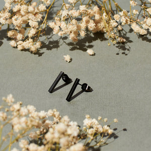 Urban Spiral Black Earrings